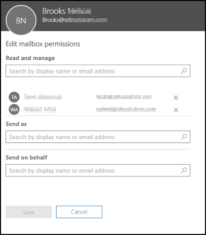edit Office 365 mailbox access permissions