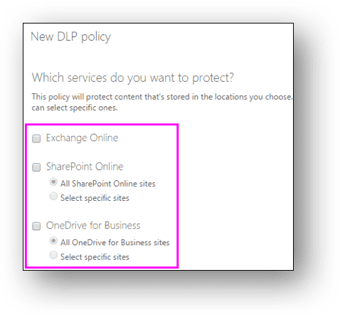 create new dlp policy office 365