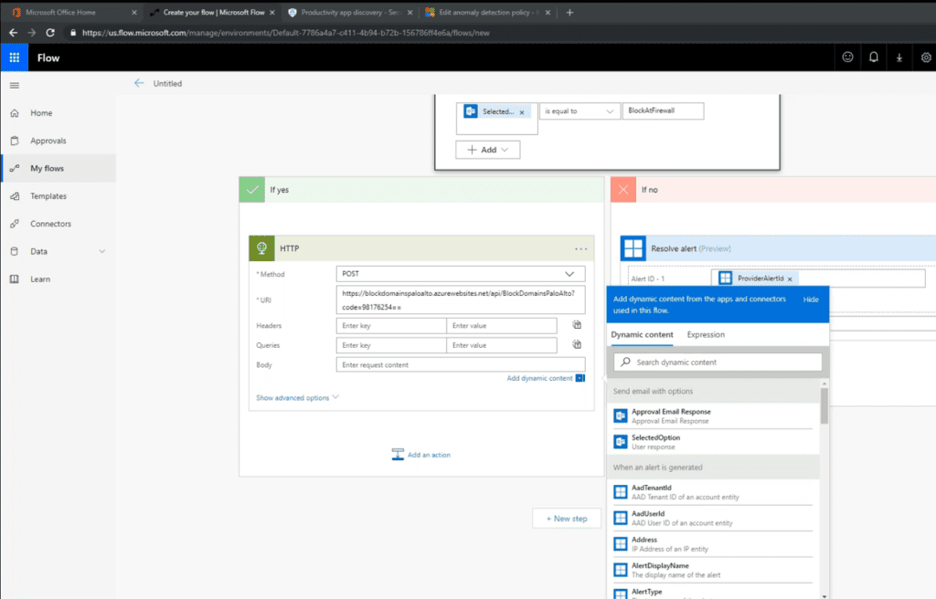automate security with cloud app security and microsoft flow